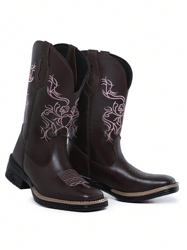 Bota Feminina Cano Alto Texana Country Inverno Bordada Rodeio Vaquejada
