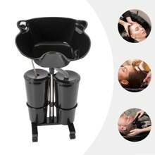 YUNRUX Washbasin Mobile Hair Washbasin Head Washbasin With Pump Mobile Hairdressing Salon Back Washbasin Height Adjustable Square Ergonomic Design It Can Also Be Used For Bedridden - Black - View 2