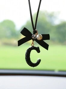 1pc Black Ceramic Letter Car Interior Hanging Decor - one-size - View 17
