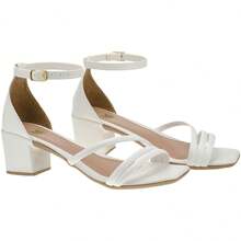 Women's Square Heel Sandal With Straps Closed Back Comfortable Adjustment - Xem 4