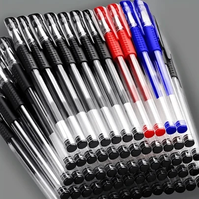 6-15pcs European Standard Neutral Pen Carbon Office Signature Pen 0.5mm Bullet Head Red Blue Black Student Stationery Back To School