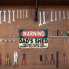 1 pieza Cartel de metal divertido de "El cobertizo del papá" - 19.99 cm x 30.0 cm, cartel de advertencia novedad del "Cobertizo del abuelo", decoración vintage para el hogar, jardín, garaje, cueva de hombres y cobertizo, impermeable, regalo perfecto para el Día del Padre - Multicolor - Ver 7