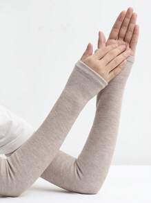 Zhenyanyouyun 1 双女士保暖羊毛臂套，男女通用超长袖保护套，适合驾驶、秋冬季防寒手套