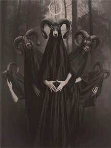 1 件万圣节黑暗学院派艺术黑死病海报印刷品适用于客厅家居装饰北欧哥特式恐怖女巫帆布画墙画无框架 - 彩色 - 查看 10