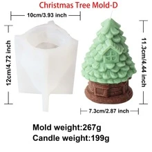 Khuôn nến cây thông Noel hình ông già Noel bằng silicon lỏng 3D DIY Nhà người tuyết Người đàn ông bánh gừng Khuôn cây thông Noel cho nến Làm đất sét nhựa thạch cao, Đồ trang trí nhà Trang trí tiệc - trắng - Xem 15