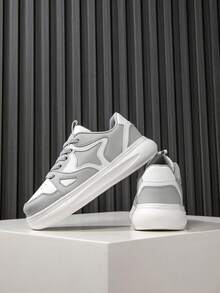 1 Pair Kids' Star PU Lace-Up Design Flat Lightweight Soft Durable Waterproof Casual Sports Shoes, Suitable For All Seasons