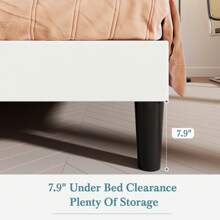 HOOMIC Full/Queen/King Size Platform Bed Frame, Modern Velvet Upholstered Bed With Adjustable Vertical Channel Tufted Headboard, Wooden Slats Support, Box Spring Optional, Black/Green/Blue/White/Pink/Teal * Bed Frame Queen Queen Bed Frame Bed Frame Full Full Size Bed Frame King Size Bed Frame Twin Bed Frame Room Decor Home Decor Christmas Decor Bedroom Decor Valentine Day Decor Storage Living Room Decor Furniture House Decor - White - View 5