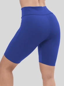 Short Legging High Waist Bermuda Leging Cyclist Gym - Xanh đậm - Xem 3