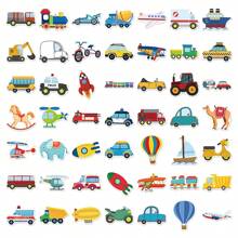 51pcs Cute Cartoon Transportation Stickers, Suitable For Decorating Skateboard, Computer, Desk, DIY Sticker - Multicolor - View 12