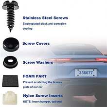 8 Sets License Plate Screw Kit Stainless Anti Theft License Plate Screws, Anti-Rattle & Rust-Proof Bolts For Securing License Plates Frames Or Covers On Cars, Trucks, SUVs - one-size - View 4