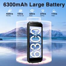 DOOGEE S41 MAX Rugged Smartphone 2024, 16GB + 256GB/SD 1TB Android 13 Rugged Phone Unlocked, Rugged Cell Phone 6300mAh, 5.5" HD+, 4G Dual SIM, IP69K Waterproof Mobile Phone, NFC/WiFi/OTG - Black - View 2