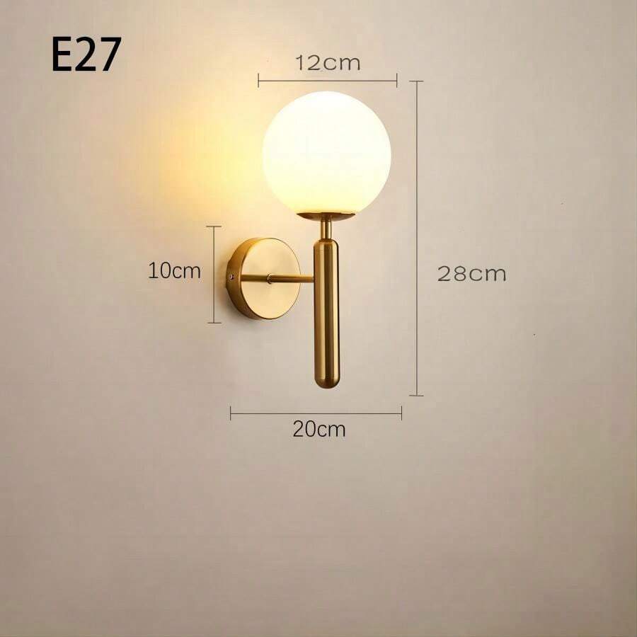 Wall Sconces, Mid Century Modern Wall Sconce With Globe Frosted Glass