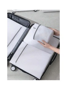 5 Pieces Clothes Washing Protective Bag, Anti-Deformation Mesh Washer Bag, Portable Bag For Bras And Underwear - 白色 - 查看 4