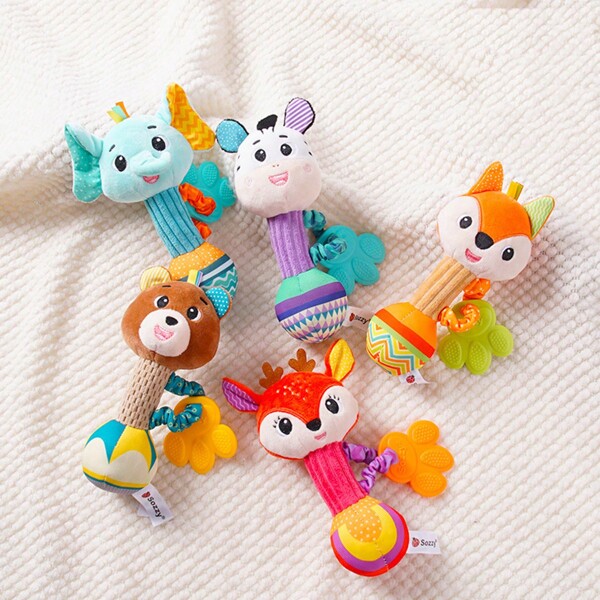 Baby Rattles Toys Soft Plush Hand Rattles Toys Stuffed Animal Rattles Shaker For 3 6 9 12 Months Infants Newborn