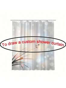 1pc Customized Flannel Shower Curtain, Personalized Background, Wedding Curtain, Custom Imagery, Ultra Thick & Soft, All-Season, Home/Friend Images, Gift For Family & Friends Home Bathroom Decor Fall Decor Bathroom Accessories Back To School