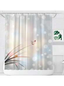 1pc Customized Flannel Shower Curtain, Personalized Background, Wedding Curtain, Custom Imagery, Ultra Thick & Soft, All-Season, Home/Friend Images, Gift For Family & Friends Home Bathroom Decor Fall Decor Bathroom Accessories Back To School