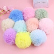 8cm Fluffy Pompon Ball Fluffy Pompom Large Multicolor Plush Pom Pom DIY For Crafts Garland Decorative Keyrings Garments Decor 4pcs/Bag