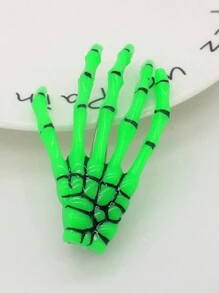 1pair European And American Dark Style Glow In The Dark Skull Hair Clip, Gothic Punk Hair Accessories For Women, Halloween Party Cosplay Decoration, Plastic Skull Hairpin, Festival Gift Halloween Hair Accessories