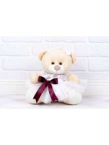 Decorative Teddy Bear Couple For Wedding, Pageboy Gift - Details Marsala - 奶油 - 查看 3