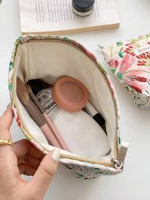 1pc Fashion Thick Canvas Makeup Bag With Inner Lining, Large Capacity For Skincare, Foundation, Perfume, Lipsticks & Other Accessories, Zipper Closure, Open Pocket Design, Convenient For Travel Makeup Travel Toiletry Organizer Essentials Gifts Storage Zipper Accessories Nail Bag, Bags, Makeup Bag, Vanity, Travel, Make Up Bag, Storage, Makeup Organizer, Toiletry Bag, Desk Organiser, Cosmetic Bag, Makeup Pouch, Make Up Organizer, Vanity Accessories, Make Up Pouch, Make Up Bags,Makeup Bag,Make Up Bag,Makeup Bags,Cosmetic Bag,Makeup Organiser,Travel,Makeup Pouch,Bag,Vanity,Make Up Pouch,Travel Essentials,Pouch Bag,Make Up Bags,Bags,Travel Essential,Vanity Accessories,Small Makeup Bag,Christmas Gifts,Pouch,Travel,Gifts For Women Travel Essential,Pouch,Clutch / Small Handbag, Makeup Organizer,Makeup Organize,Pouch,Brush Holder,Mini Pouch,Large Capacity Pouch,Gifts For Women,Christmas Gifts,Gift Ideas For Women - Multicolor - View 4