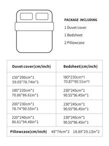可爱兔子和花朵图案 4 件套床上用品套装，含 1 个羽绒被套、2 个枕套、1 个床笠，无填充物，适合卧室，粉色和白色