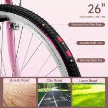 26 Inch Beach Cruiser Bike For Mens And Womens, 7 Speed Urban Bike With Rear Brake, Multiple Colors - 綠色 - 查看 8