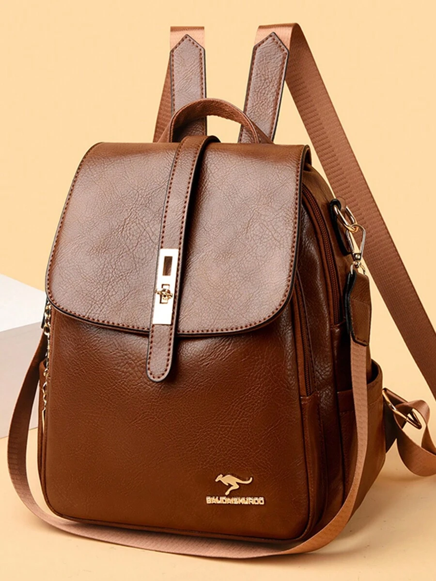Large Capacity Women Backpack Purses High Quality Leather Female Vintage Bag School Bags Travel Bagpack Ladies Bookbag Rucksacks - Brown - View 1