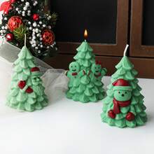 Khuôn nến cây thông Noel hình ông già Noel bằng silicon lỏng 3D DIY Nhà người tuyết Người đàn ông bánh gừng Khuôn cây thông Noel cho nến Làm đất sét nhựa thạch cao, Đồ trang trí nhà Trang trí tiệc - trắng - Xem 2