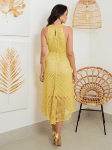 Women Sweater Dresses - Amarillo - Ver 2