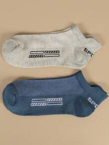 5/10 Pairs Multi-Color Men's Short Socks, Casual Fashion Athletic Moisture-Wicking Socks, All Season - Multicolor - View 2