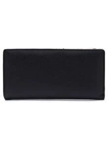 New Coffee Color Long Wallet, 2024 Autumn/Winter European And American Fashion Ink Painting Lemon High-Quality PU Leather Large Capacity Clutch Bag, Multi-Card Slots Folding Mobile Phone Wallet, Fashionable Niche Women Party Gift Luxury Card Holder Purse Multifunction Convenient - Black - View 4
