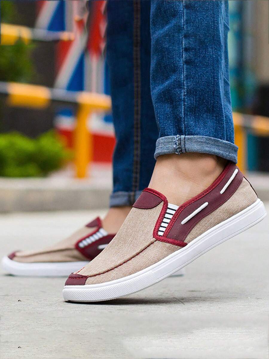 Zapatillas de lona transpirables casuales para hombres, zapatillas suaves antideslizantes, fáciles de poner y quitar, adecuadas para el día a día, fiesta, senderismo y otros propósitos.