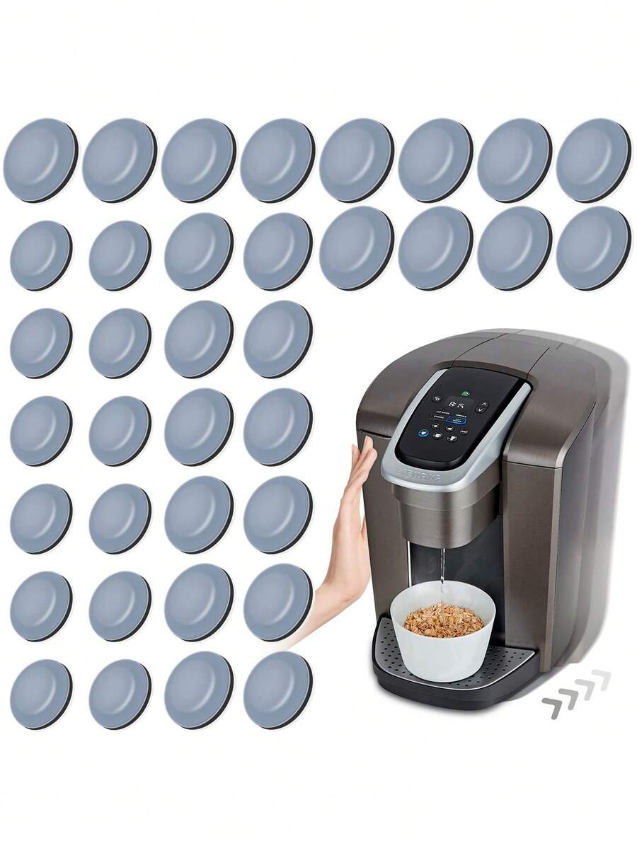 5 pièces Tampons de protection pour bureau et chaise avec dos adhésif, patins de glissement de meuble antidérapants et réducteurs de bruit pour la maison et le bureau - Bleu gris - Voir 1