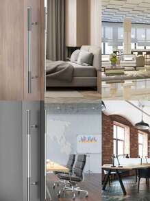 Manija para Puerta, Jaladera Tipo H 45cm Para Puerta Principal - Gris Oscuro - Ver 4