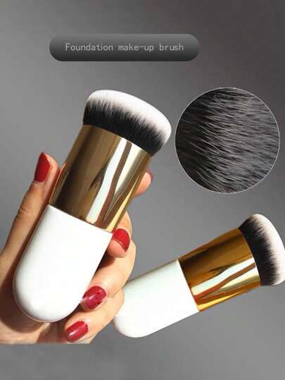 1pc Foundation Makeup Brush Blush Brush For Normal Skin, Unscented Polyester Bristle With ABS Plastic Handle, Multiuse Face Palm Brush For Blush & Highlighter Cosmetic Brush Makeup Tools