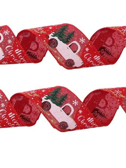 3m/Roll 2.56in Wide Printed Ribbon For Wedding, Christmas Tree Decor, Gift Wrapping, Holiday Decoration Christmas Decorations Winter Room Decor