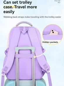 6-12-16 Years Old Girls' New Backpack, Cute & Lightweight Double Shoulder Bag For Elementary School Students Grade 1-6-9, Large Capacity, Multi-Color - Grades 1-6 - View 10