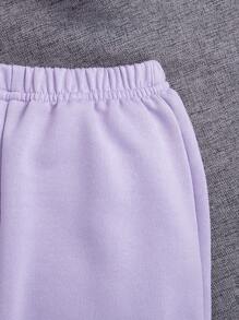 Tenue décontractée, sweat-shirt imprimé papillon pour fille et pantalon de couleur unie
