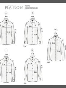 Camisa Hombre Casual Slim Fit Gris Rayas Blancas Moon & Rain - Gris - Ver 8