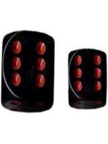 Chessex CHX25818 D6 - 12 Mm. Opaque Dice- Black - Red- 36 Ct. Pack Of 4 - Đỏ - Xem 1