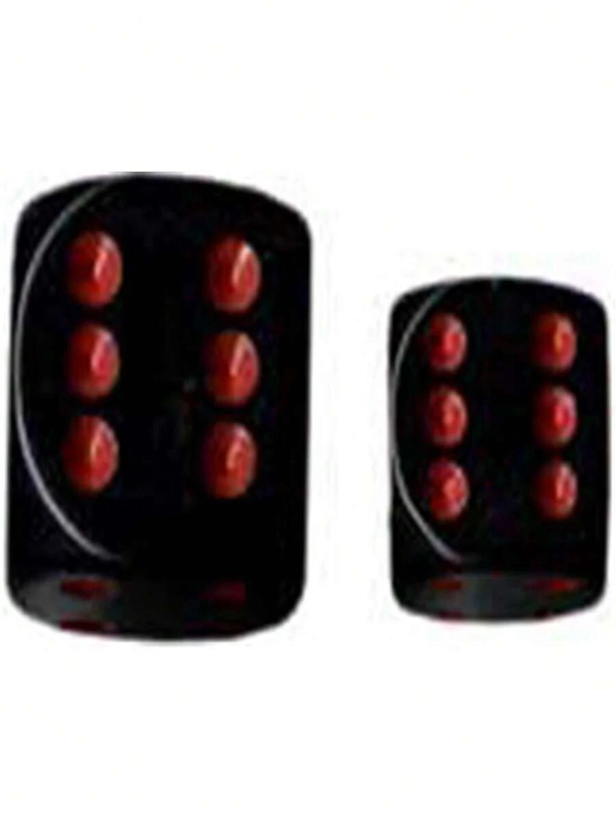 Chessex CHX25818 D6 - 12 Mm. Opaque Dice- Black - Red- 36 Ct. Pack Of 4 - Đỏ - Xem 1