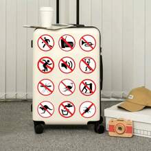 62张趣味禁止标志贴纸，可爱警告贴纸，萌系卡通涂鸦贴纸，适用于水瓶、笔记本电脑、手机、滑板、吉他、行李箱、剪贴簿、头盔、自行车、摩托车、汽车、派对装饰、礼品贴纸