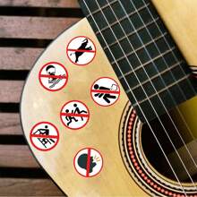 62张趣味禁止标志贴纸，可爱警告贴纸，萌系卡通涂鸦贴纸，适用于水瓶、笔记本电脑、手机、滑板、吉他、行李箱、剪贴簿、头盔、自行车、摩托车、汽车、派对装饰、礼品贴纸