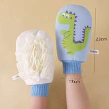 1 pièce Boule de bain de gant de bébé de bande dessinée, utilisation double face, frottage, production riche de mousse, produits de salle de bain pour bébés et enfants