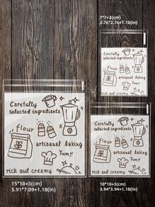 50件万圣节圣诞节烘焙图案饼干糖果包装袋雪花薯片礼品配件密封袋自粘袋样品试用袋 - 彩色 - 查看 12