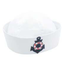 1pc (2 Colors Available) Blue Striped Sailor Hat Ideal For Captain Role Play, Yacht Party With Adjustable Size, And White Striped Handkerchief & Bow Tie - Perfect For Halloween And Costume Parties