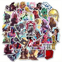 50pcs Star Wars Waterproof Stickers - Matte Finish, Reusable, Suitable For Luggage And Guitars