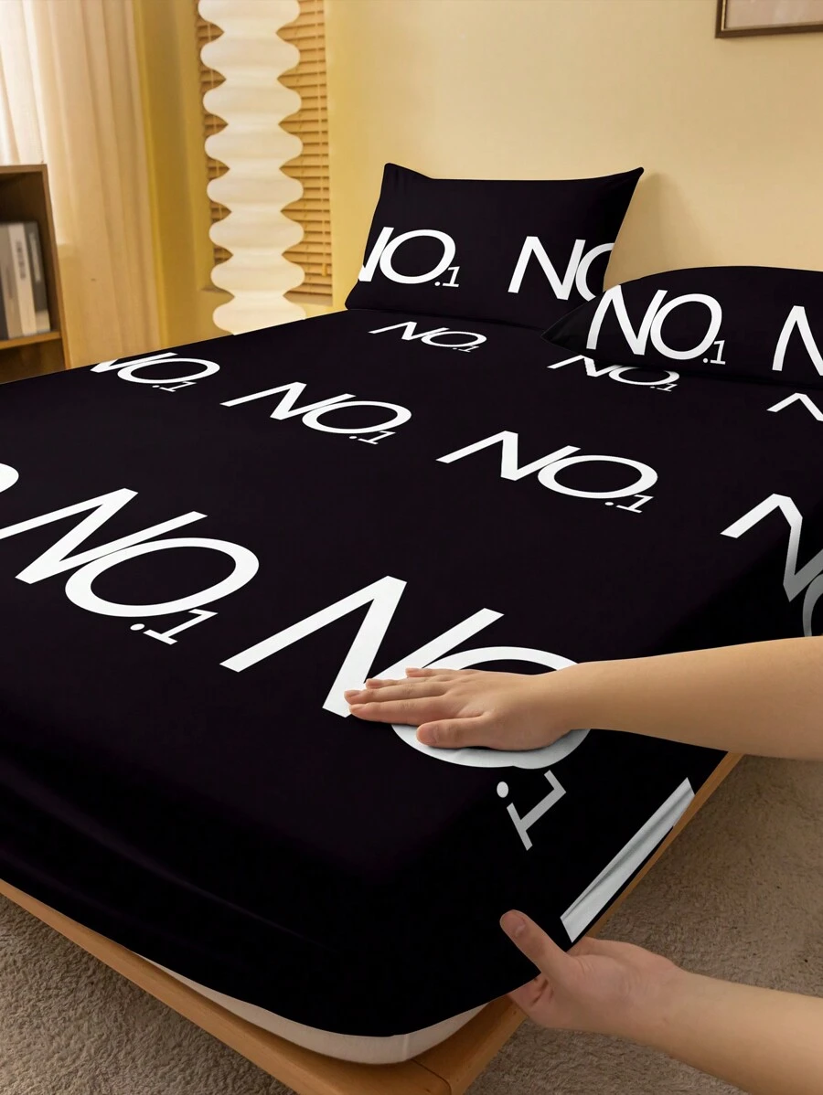 1 peça Lençol de Cama Estampado Geométrico Minimalista e Moderno de Primeira Qualidade, Capa de Cama Estampada para Quarto, Roupa de Cama (Fronhas Não Inclusas)