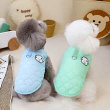 1 PC Winter Pet Dog Jacket Candy Color Clothes Small Dogs Clothing Coat Vest Trackable Pet Outfits - Pink - View 3