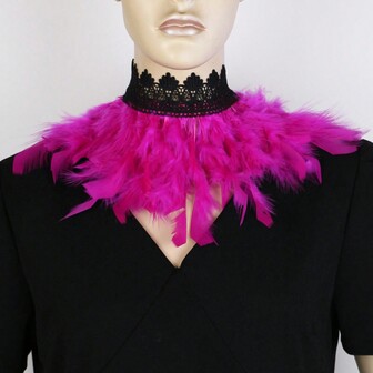 1pc Feather Choker Feather Cape Neck Collar Steampunk Party Festival Gothic Collar Capelet Burlesque Carnival Accessory,Valentine's Day Costume